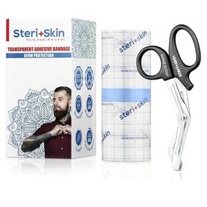 Steri+Skin Transparent Adhesive Bandage For Tattoos New